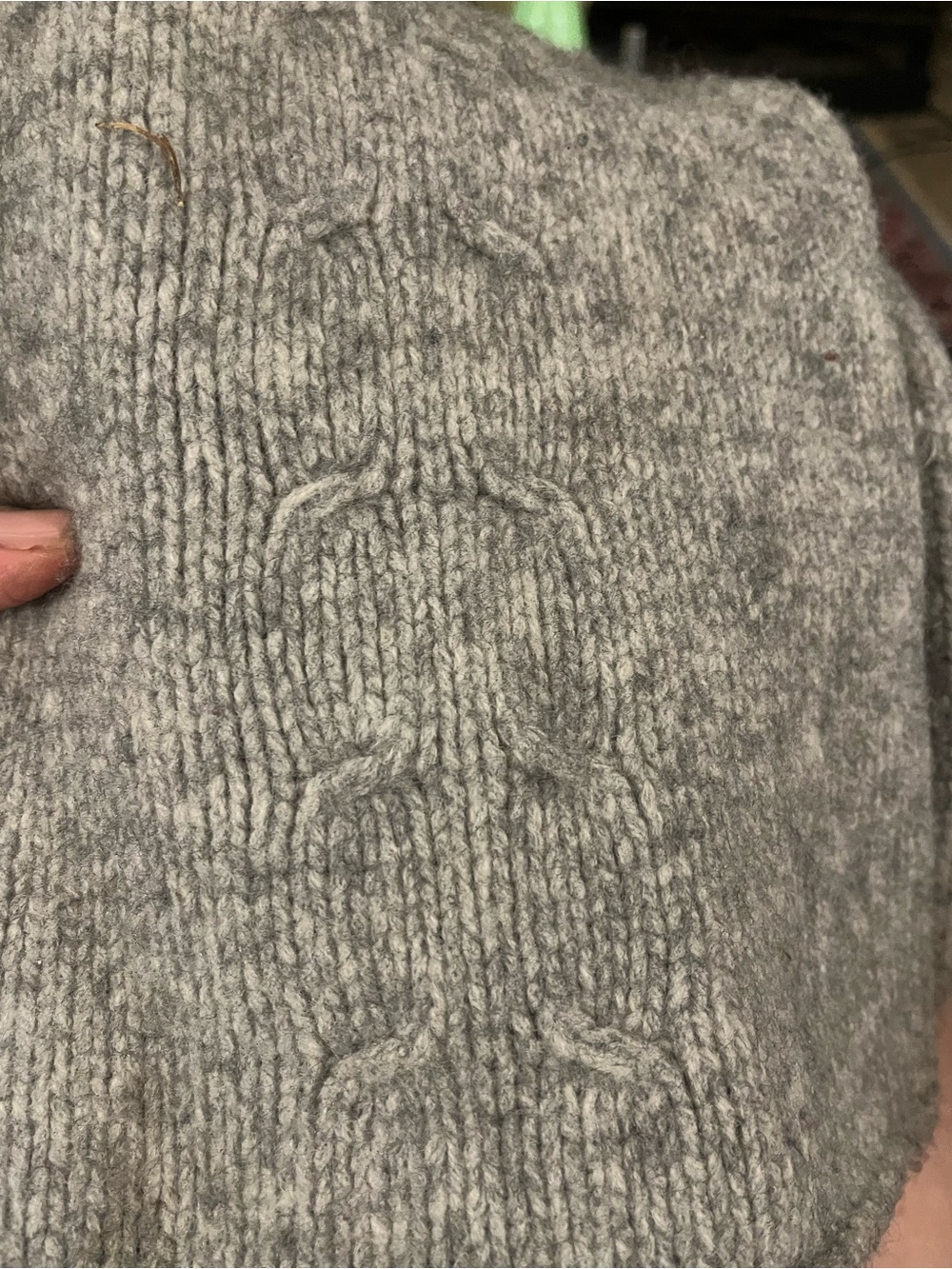 Gap woolCozy Light Gray Cable Knit Sweater